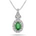Emerald and Diamond Pendant in 10K White Gold