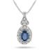 Sapphire and Dimaond Pendant in 10k White gold
