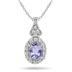 Tanzanite and Diamond Pendant in 10K White Gold
