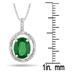 May Birthstone Created Emerald and Genuine Diamond Pendant in .925 Sterling Silver