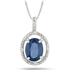 2.50 Carat Created Sapphire and Diamond Pendant in .925 Sterling Silver