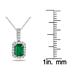 1/10 Carat Diamond and Emerald Pendant in 10K White Gold