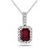 1/10 Carat Diamond and Ruby Pendant in 10K White Gold
