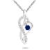 Sapphire and Diamond Pendant in 10K White Gold