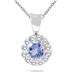 10K White Gold tanzanite and Daimond Pendant
