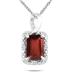 Ruby and Diamond Pendant in 10K White Gold