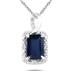 Sapphire and Diamond Pendant in 10K White Gold