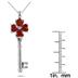 Created Heart Shaped Ruby & Genuine Diamond Key Pendant in .925 Sterling Silver