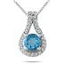 5/8 CTW Blue Topaz and Diamond Pendant in 10K White Gold