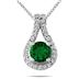 5/8 CTW Emerald and Diamond Pendant in 10K White Gold