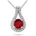 5/8 CTW Ruby and Diamond Pendant in 10K White Gold