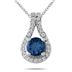 5/8 CTW Sapphire and Diamond Pendant in 10K White Gold