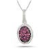 1/5 Carat T.W Genuine Ruby Milgrain Design Oval Pendant in .925 Sterling Silver
