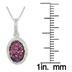1/5 Carat T.W Genuine Ruby Milgrain Design Oval Pendant in .925 Sterling Silver