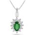 1/5 Carat TW Emerald and Diamond Pendant in 10K White Gold