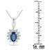 1/5 Carat TW Sapphire and Diamond Flower Pendant in 10K White Gold