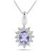 1/5 Carat TW Tanzanite and Diamond Pendant in 10K White Gold