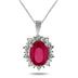 3.00 Carat All Natural Genuine Ruby and Diamond Pendant in .925 Sterling Silver