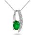 0.85 Carat All Natural Emerald and Diamond Loop Pendant in .925 Sterling Silver