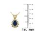 Sapphire and Diamond Tear Drop Pendant in 14K Yellow Gold