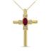 Ruby and Diamond Cross Pendant 10K Yellow Gold