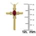 Ruby and Diamond Cross Pendant 10K Yellow Gold