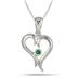 Genuine Emerald Heart Pendant in .925 Sterling Silver