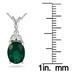 Created Emerald and Diamond Pendant in .925 Sterling Silver