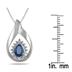 3/4 Carat Pear Shape September Sapphire and Diamond Pendant in .925 Sterling Silver