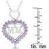 Created Pink Sapphire MOM Heart Pendant in .925 Sterling Silver