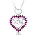 1.25 Carat Ruby MOM Heart Pendant in .925 Sterling Silver