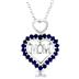 1.25 Carat Sapphire MOM Heart Pendant in .925 Sterling Silver