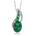 Lab Created Emerald and Genuine Diamond Pendant in .925 Sterling Silver