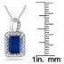 1.50 Carat Emerald Cut Sapphire and Diamond Pendant in .925 Sterling Silver 