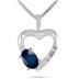 Sapphire and Diamond Heart Pendant in 10kt White Gold