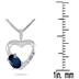 Sapphire and Diamond Heart Pendant in 10kt White Gold