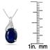 2.25 Carat Oval Sapphire and Diamond Pendant in .925 Sterling Silver  