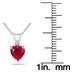6MM Heart Shape Lab Created Ruby and Genuine Diamond Pendant in .925 Sterling Silver