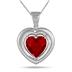 2.80 Carat Created Ruby and Genuine Diamond Pendant in .925 Sterling Silver