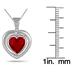 2.80 Carat Created Ruby and Genuine Diamond Pendant in .925 Sterling Silver