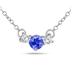 Lab Tanzanite and White Sapphire Three Stone Pendant in .925 Sterling Silver