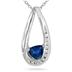 Sapphire and Diamond Pendant in 14kt White Gold