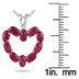 Ruby Heart Shaped Pendant in 10kt White Gold