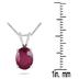 2.00 Carat 8X6mm All-Natural Genuine Oval Ruby Pendant Set in 14k White Gold