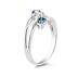 Three Stone Blue And White Diamond Ring in 10k White Gold