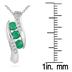 Channel Set Emerald and Diamond Pendant in 10kt White Gold