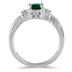 Created Square Emerald and Genuine Diamond Jewelry Set in .925 Sterling Silver