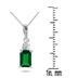 Created Square Emerald and Genuine Diamond Jewelry Set in .925 Sterling Silver