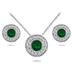 2.00 Carat Emerald & Diamond Jewelry Set in .925 Sterling Silver
