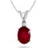 5.50 Carat Ruby & Diamond Pendant and Earring Set in .925 Sterling Silver